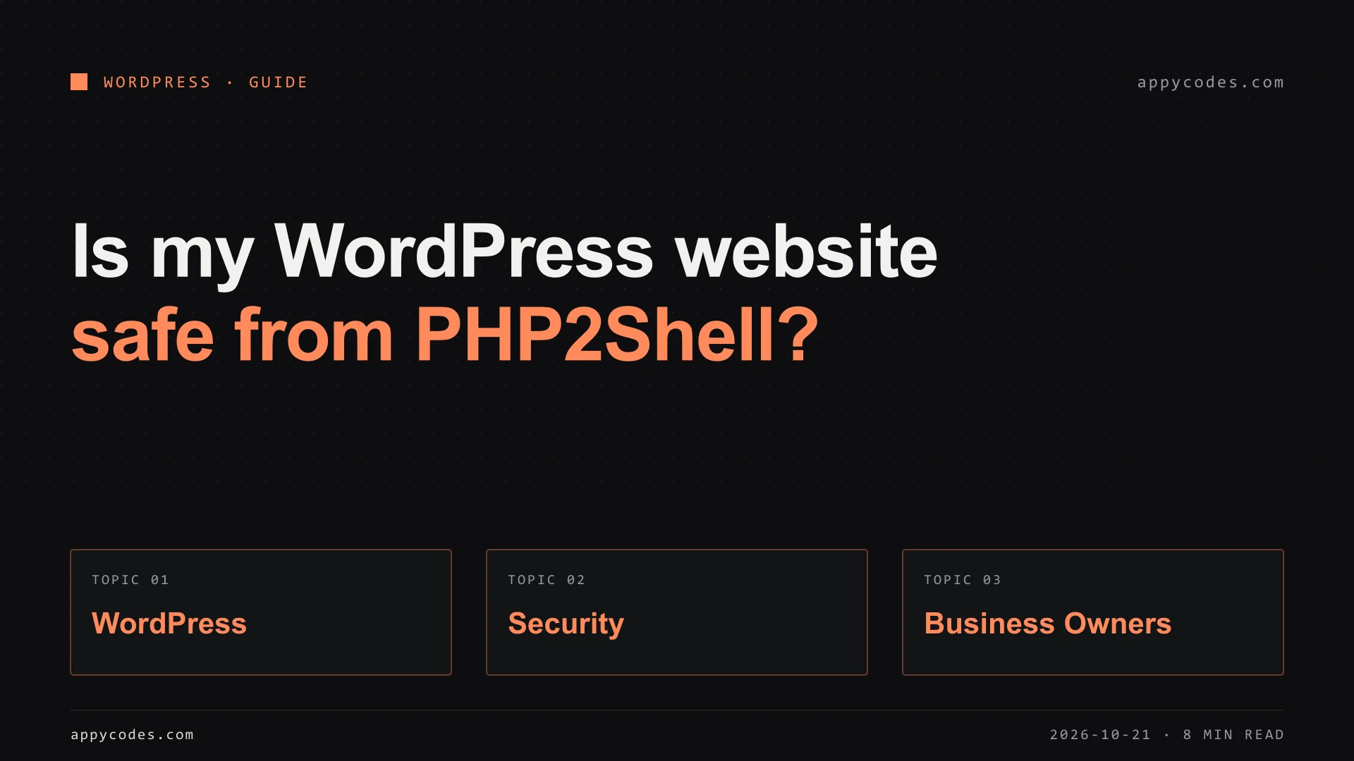 PHP2Shell explained for WordPress website owners